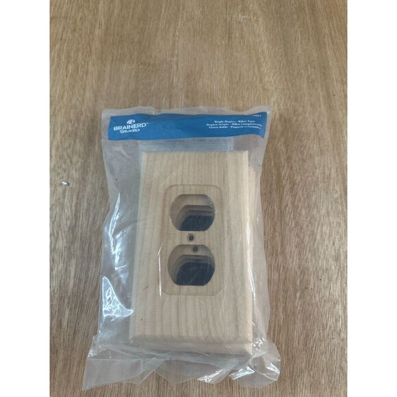 Lot of 6 Brainerd Studio Single Duplex Wall Plates Unfinished Birch Wood 64667 - Picture 1 of 2